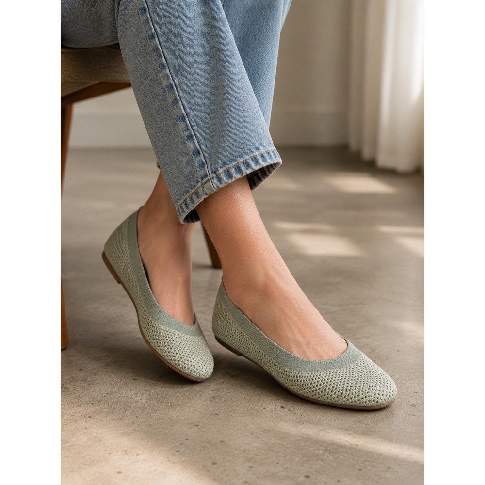 Allbirds Tree Breezers Green Eucalyptus Tree Fiber Ballet Flats Womens Shoes